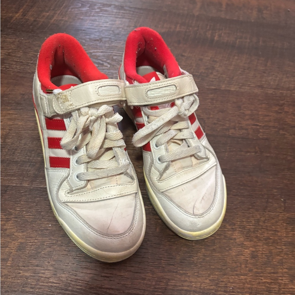 Adidas Kids' White and Red Sneakers